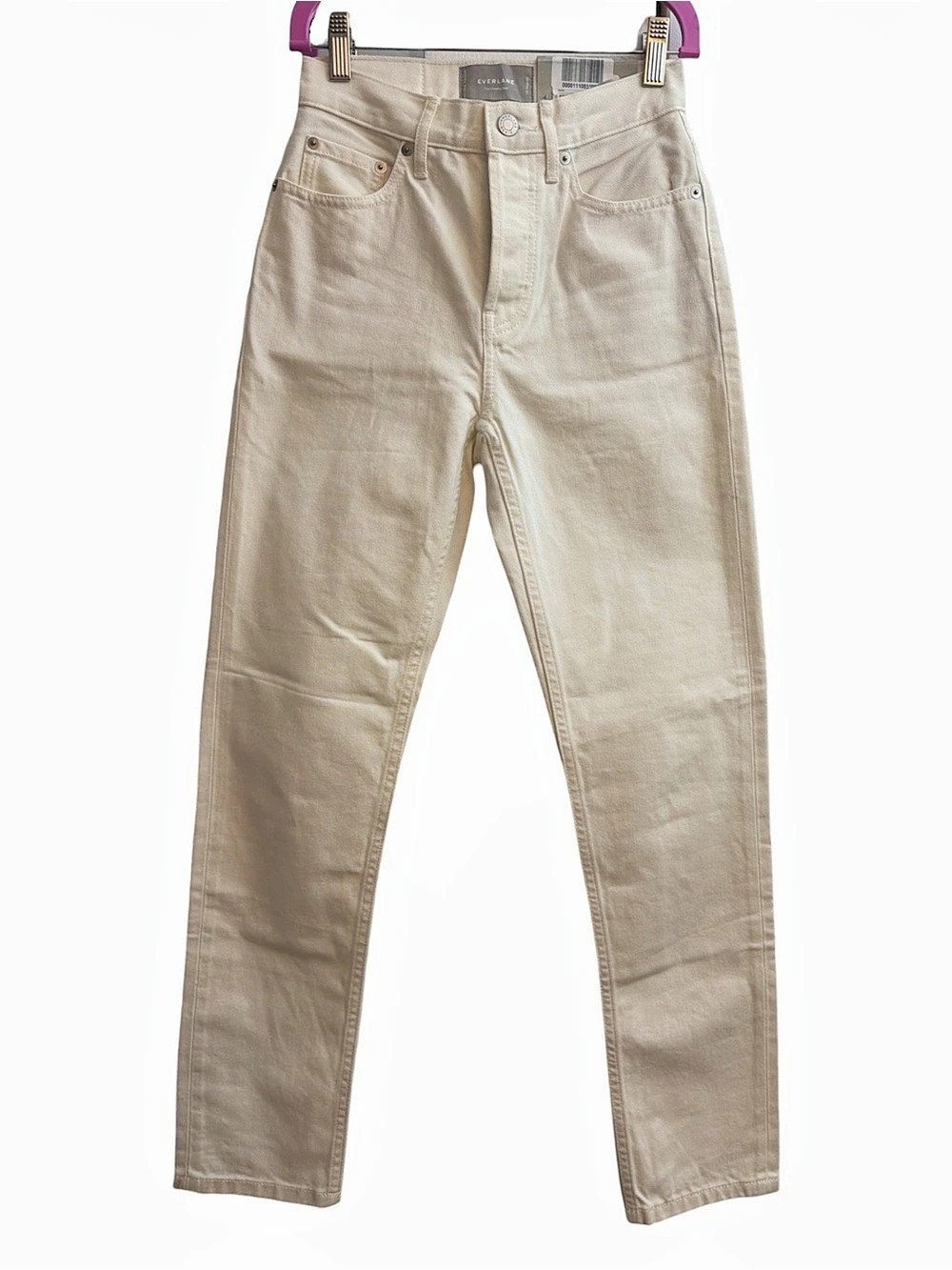Everlane The 90s Cheeky Jean Straight Leg Cream Waist 23